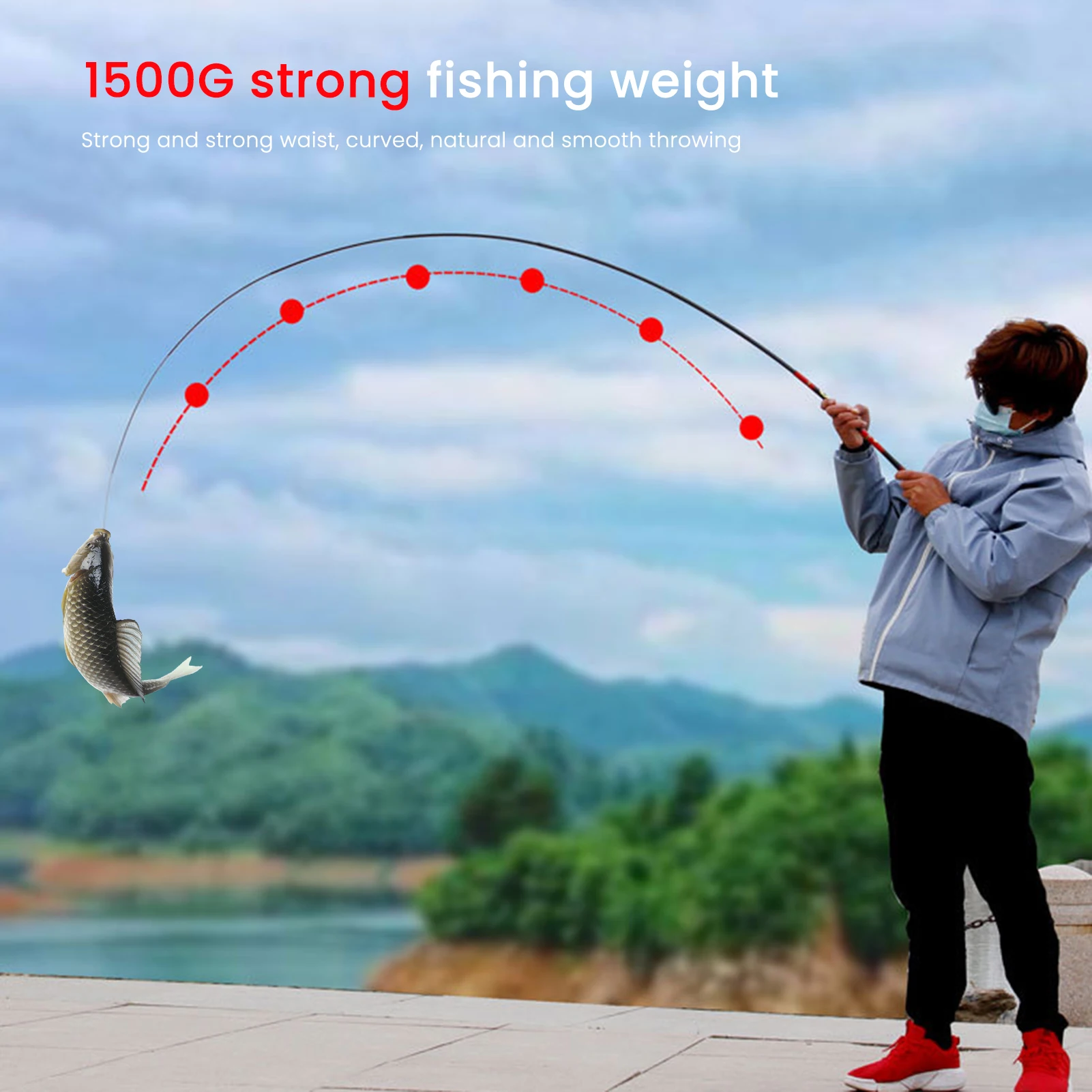 Cañas de pescar de flujo de carbono, cuerpo de caña ligera, herramienta de pesca para uso en Camping al aire libre - imagen 3