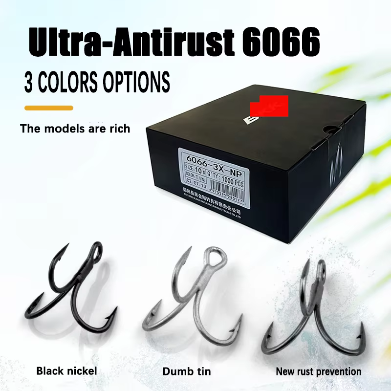 Ultra anzuelos triples acero carbono antioxidante 6066 – Níquel negro - imagen 5