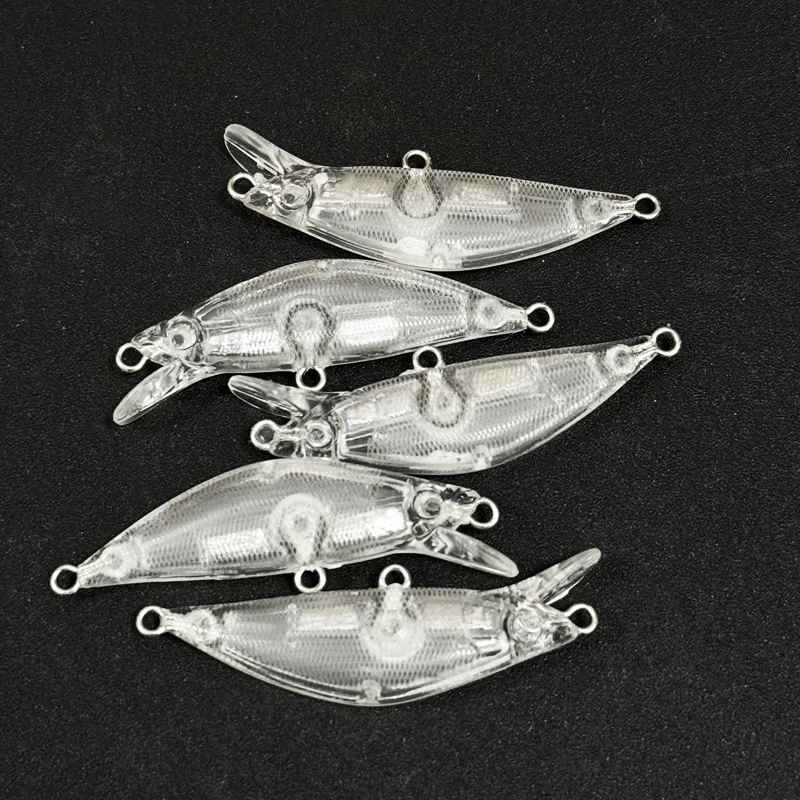 50 Uds. Señuelos de pesca de pececillo que se hunden en blanco sin pintar, 44mm, 3,5g, pesca de lubina y trucha, cebo duro Artificial de plástico Wobbler para Lucio - imagen 3