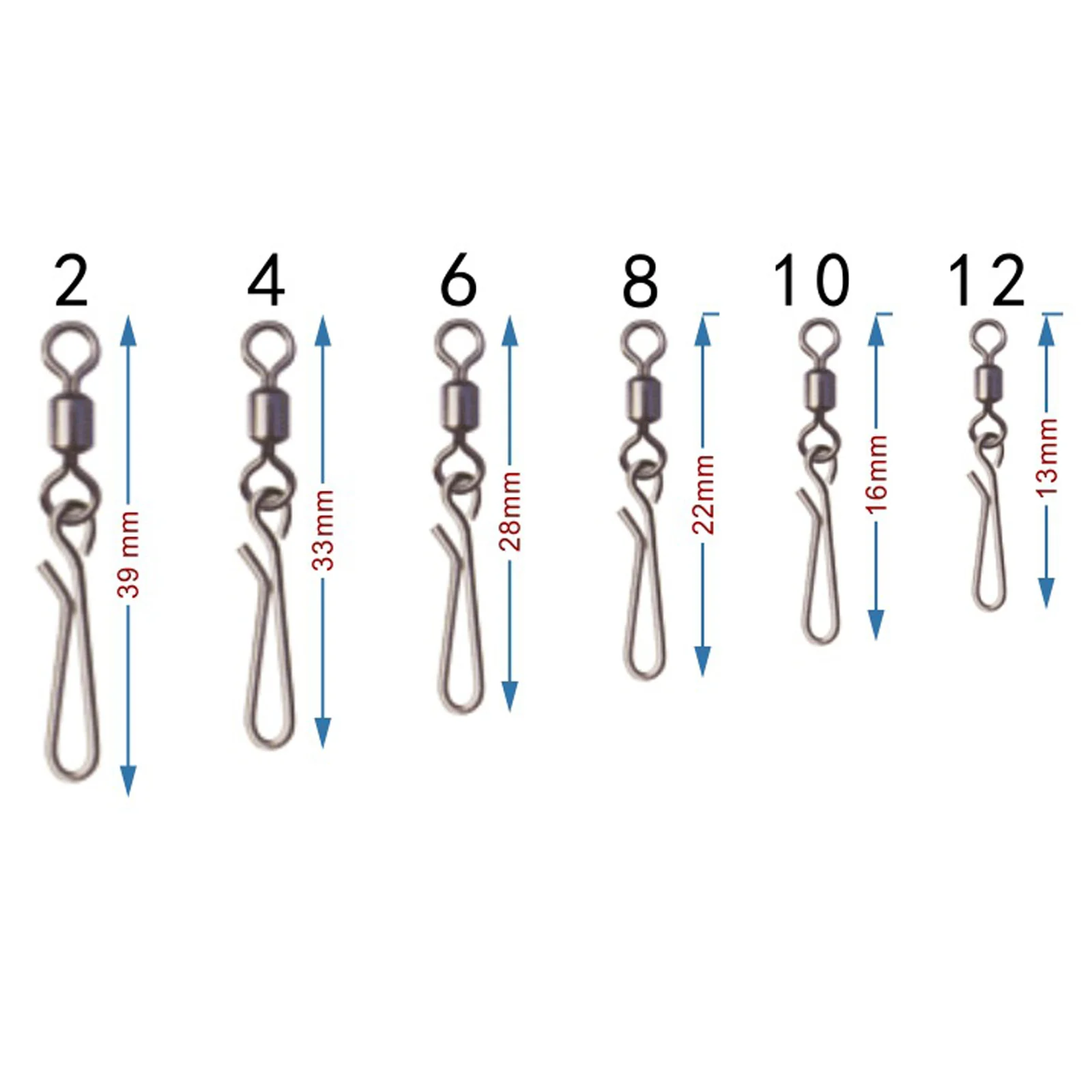 Pin conector de pesca giratorio de acero inoxidable con enclavamiento, anzuelo, señuelo, accesorios de pesca, 50 piezas - imagen 2