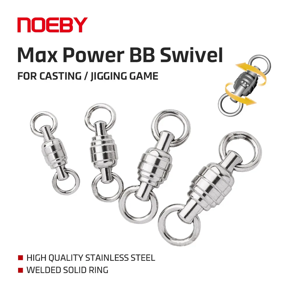 NOEBY Max Power BB Anillo giratorio inoxidable para pesca en mar