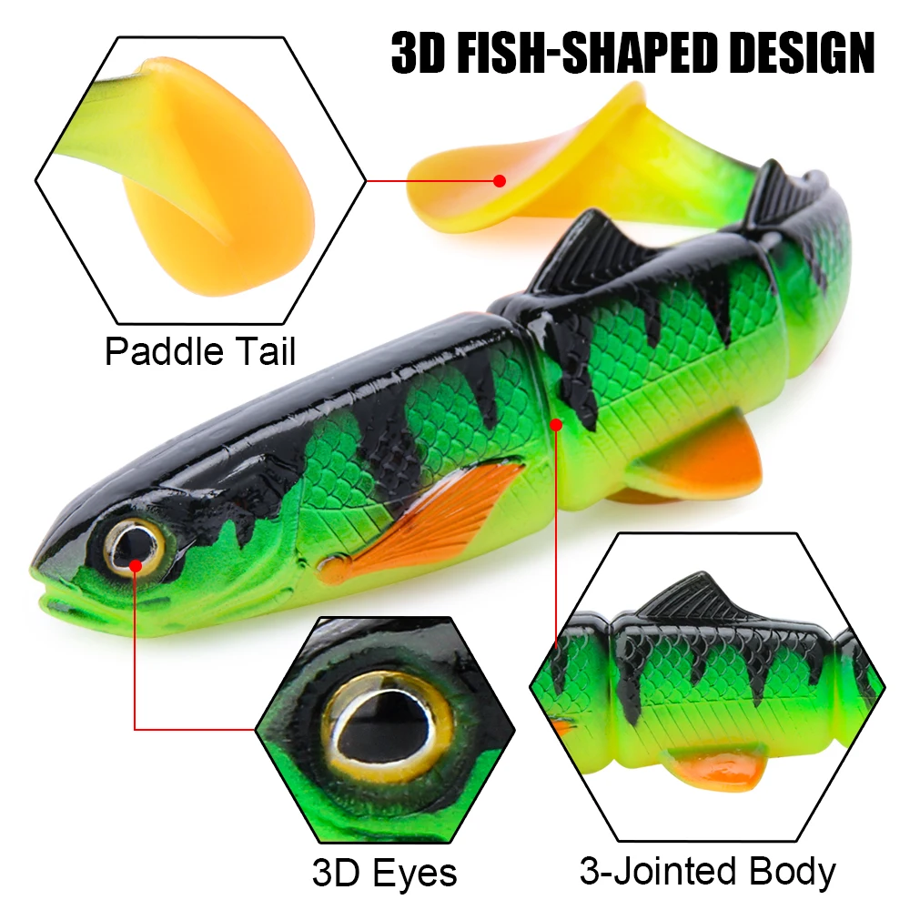 Spinpoler-señuelo de pesca suave con sistema de tornillos de múltiples profundidad, Kit de cola de paleta, Swimbait, anzuelo de 16cm y 22cm, aparejo para Lucio, barco, mar - imagen 4