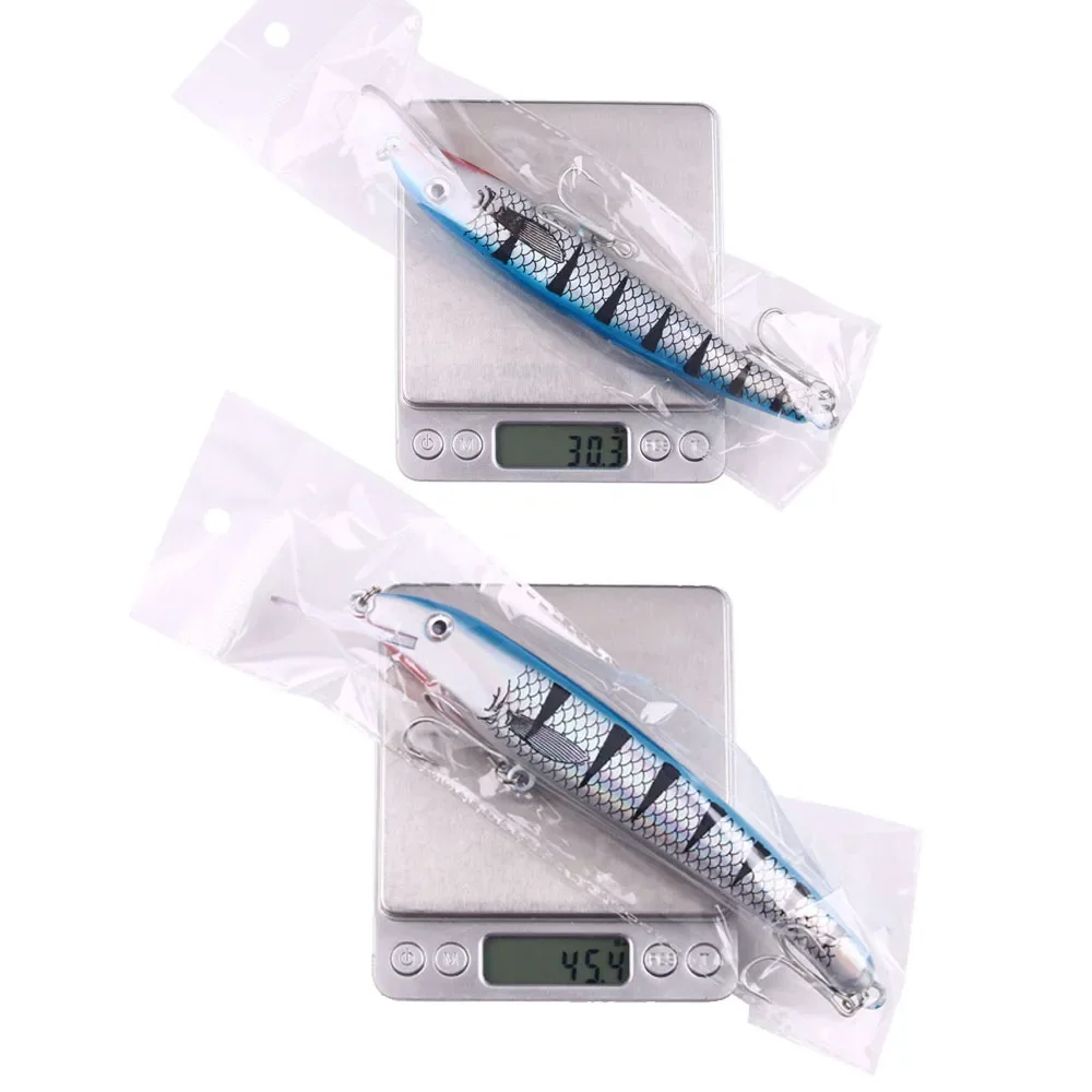 20cm 43,8g 16cm 28,8g Señuelos de pececillo de hundimiento pesado cebos duros artificiales de fundición larga lubina trucha Swimbait Pesca Wobbler - imagen 5