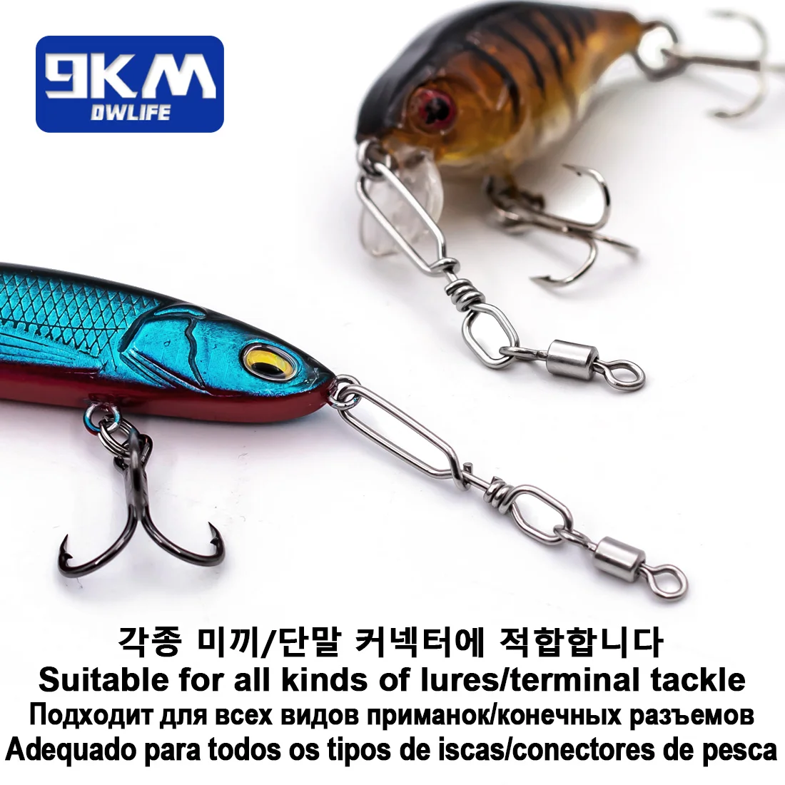Broche de apertura rápida para cambio de señuelos de pesca