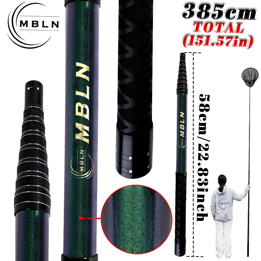 MBLN Red de aterrizaje telescópica 3,85m – Aro 45 cm camaleón