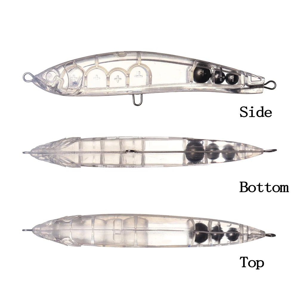 Chan'sHuang, 10 Uds., cebo en blanco sin pintar, 15cm, 43g, sonajero de hundimiento lento, lápiz, señuelo de pesca Artificial hecho a mano - imagen 3