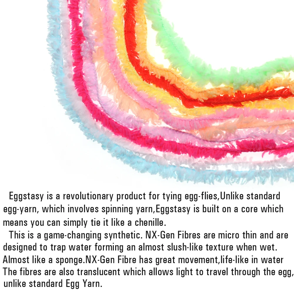 ICERIO Eggstacy Hilo de huevo Material de atado de moscas Hilo de fibra sintética Chenille de huevos Moscas Steelhead Salmón Trucha Aparejos de pesca con mosca - imagen 4