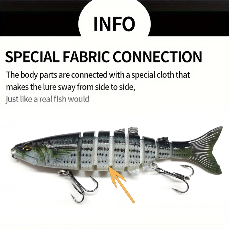 Aorace 3 uds señuelo de pesca multiarticulado 8 segmentos Swimbait cebo Artificial hundimiento lento cebo de pesca biónico equipo de pesca fresco - imagen 3
