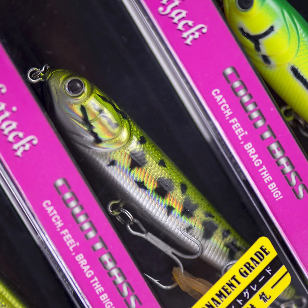 Señuelos de pesca con lápiz Countbass, 70mm, 2-3/4 ", 5,8g, 13/64 oz., 100mm, 4 ", 16,8g, 19/32 oz, cebos duros de superficie, enchufe Wobblers - imagen 4