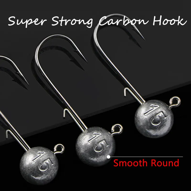 JYJ Jig Head Bola Redonda para Carpa Crappie Bass y Trucha de pesca