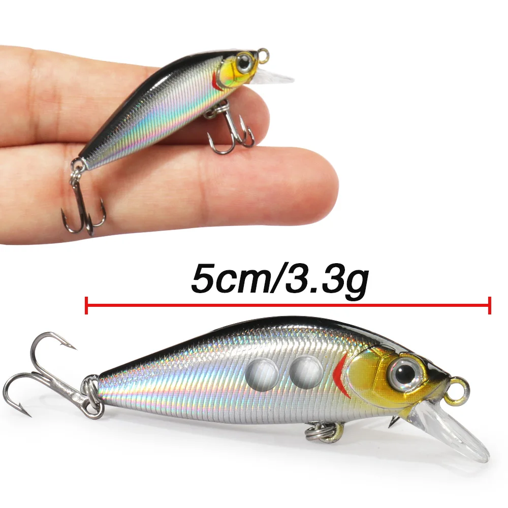 5 unids/caja Kit de Señuelos que se hunden Minnow 3,3g 4,5g cebos anzuelos triples Wobbler Plopper caja de aparejos de Pesca sonajero Cranbait Pesca Jerkbait - imagen 2