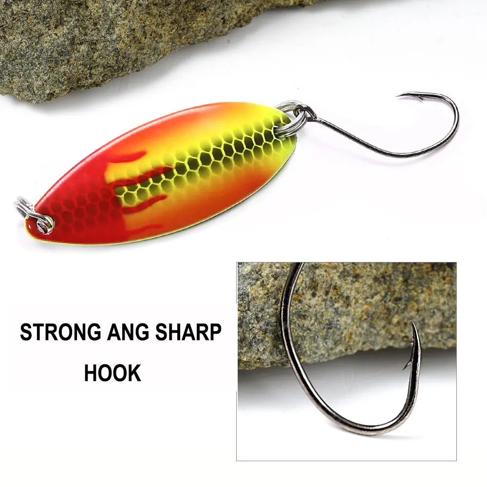 SUNMILE-señuelo de cuchara para Pesca de trucha, cebo duro Artificial, 3g, 5g - imagen 4