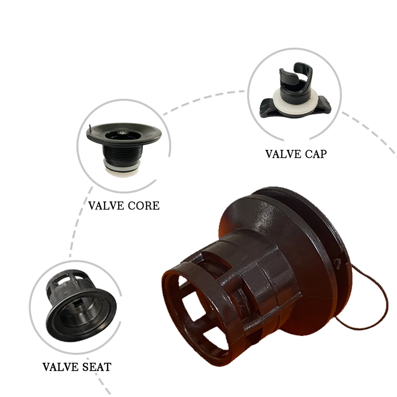 Válvula de aire SUP inflable negra, accesorios para canoa de Kayak, bote de balsa de barco, protección contra fugas de doble sello, tapa adaptadora de tapones de aire - imagen 4