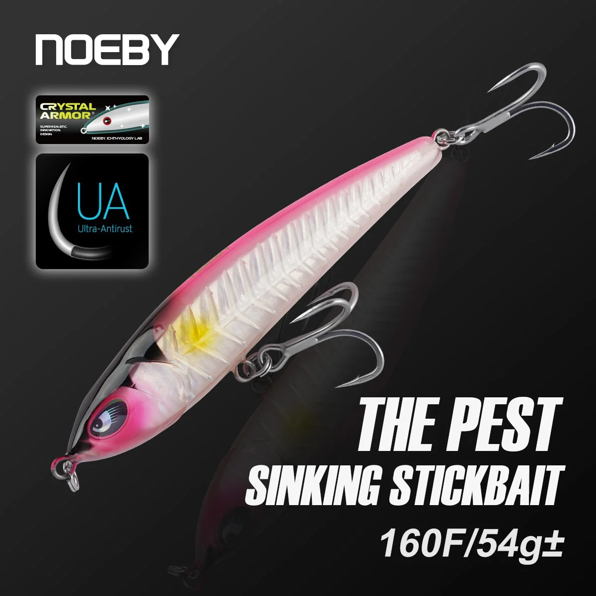 Noeby-señuelo de pesca Stickbait que se hunde, 160mm, 109g ± Wobblers de lápiz, cebos duros artificiales fuertes para GT, atún, Kingfish, Señuelos de pesca