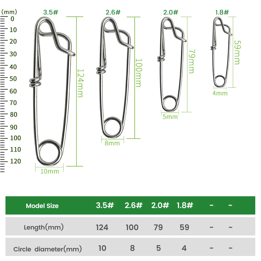 Señuelo de pesca de acero inoxidable, 1 o 5 uds., Pin rápido, conector de Clip de ojo abierto, herramientas de pesca, accesorios de pesca - imagen 2