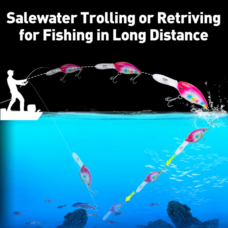 Kingdom-Señuelos de pesca flotantes que se hunden, 62mm, 21,8g, Crankbait, cebos duros artificiales, Trolling, recuperación, señuelo de pesca de mar - imagen 3