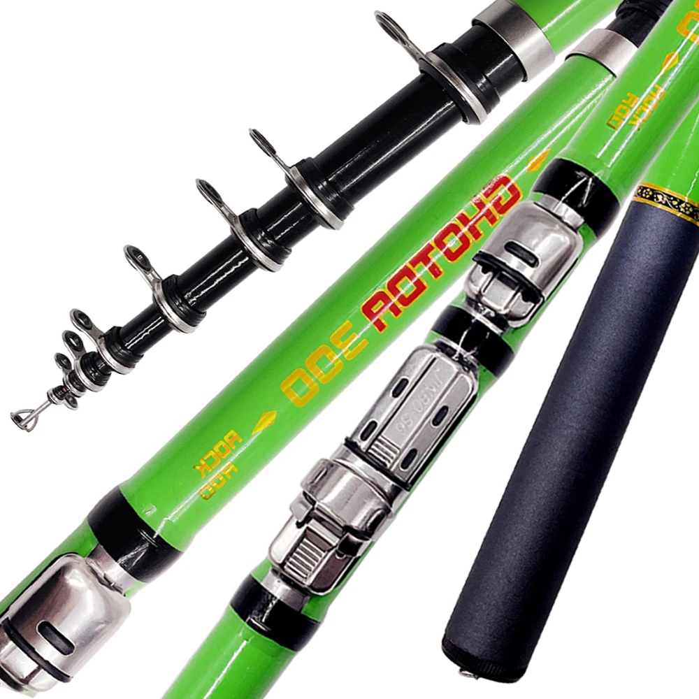 Caña de pescar telescópica para Roca, caña de pescar portátil de 1,5 M, 1,8 M, 2,1 M, 2,4 M y 3M - imagen 3