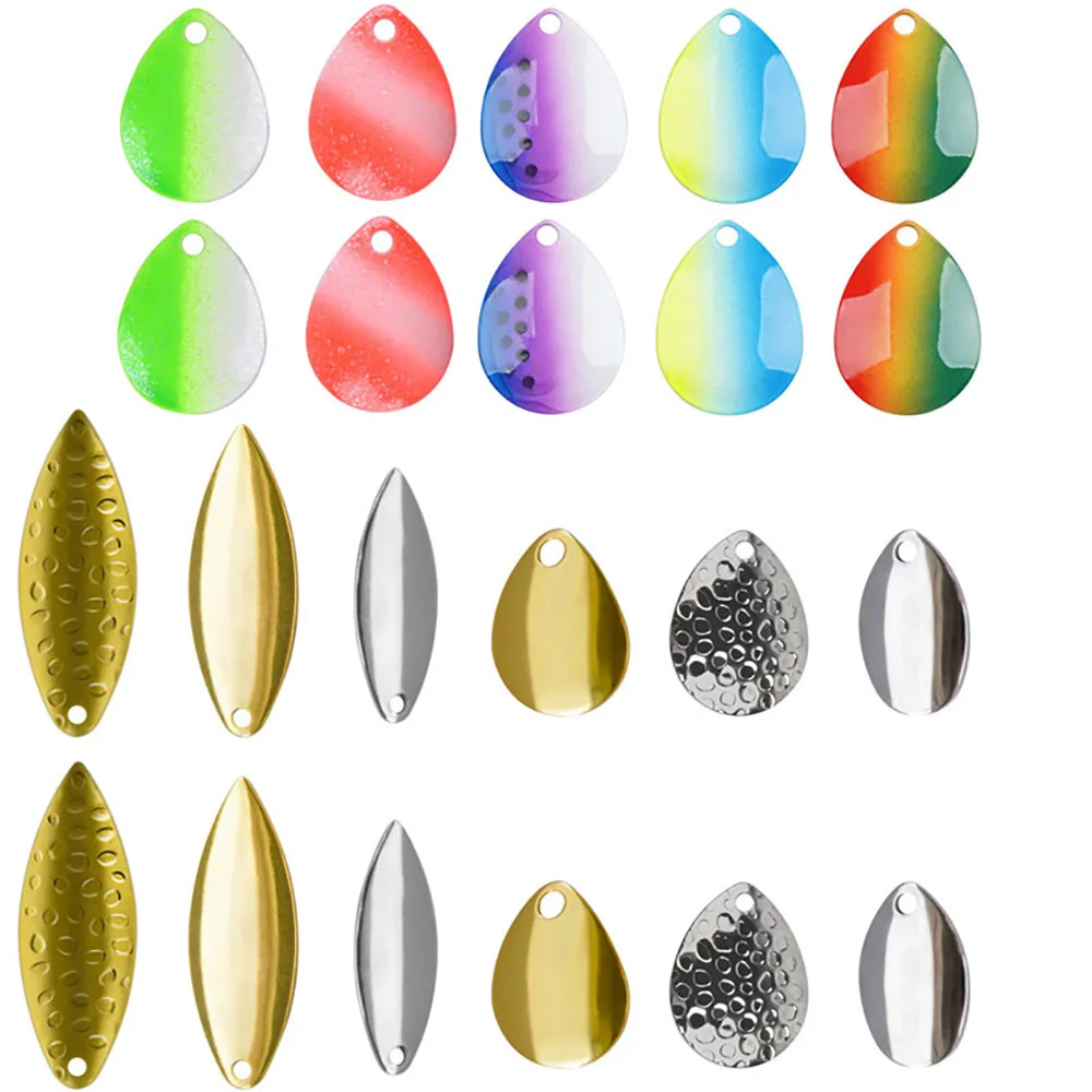 22 Uds Spinner Blade para señuelo de pesca Spinnerbaits cuchillas Colorado fabricación de aparejos Walleye salmón Spinner señuelo pesca de lubina