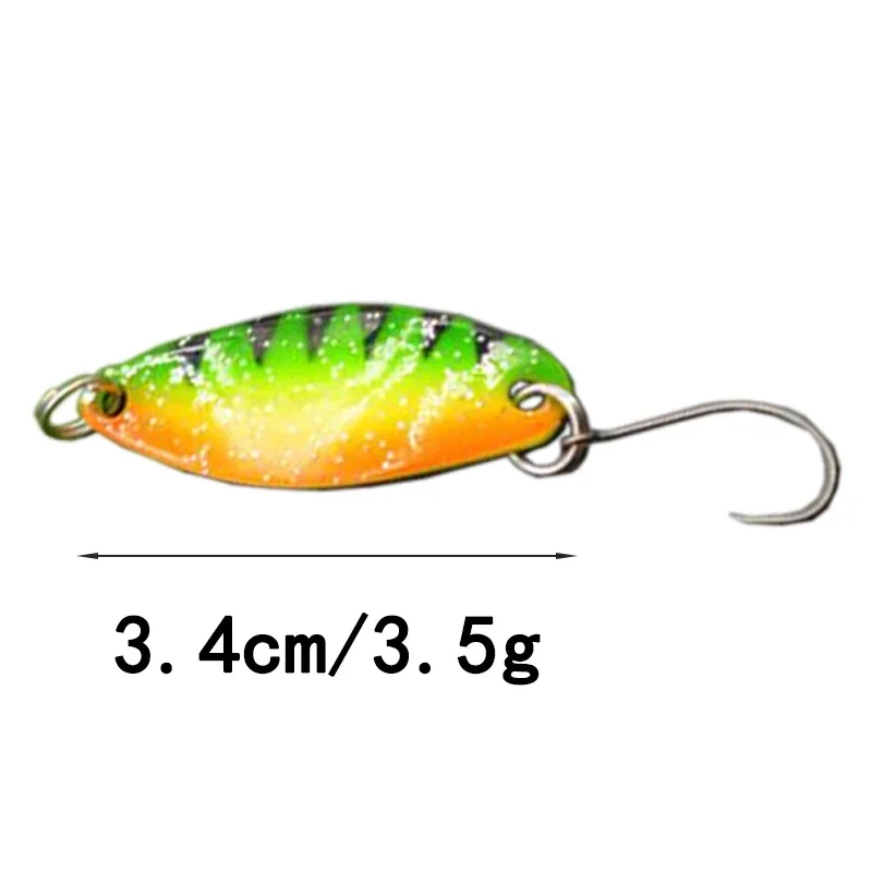 OUTKIT 7 Uds mezcla de colores 3, cm 3,5g cuchara de Pesca señuelo cebo de natación Isca trucha Artificial Pesca aparejos de Pesca Leurre Truite cucharas