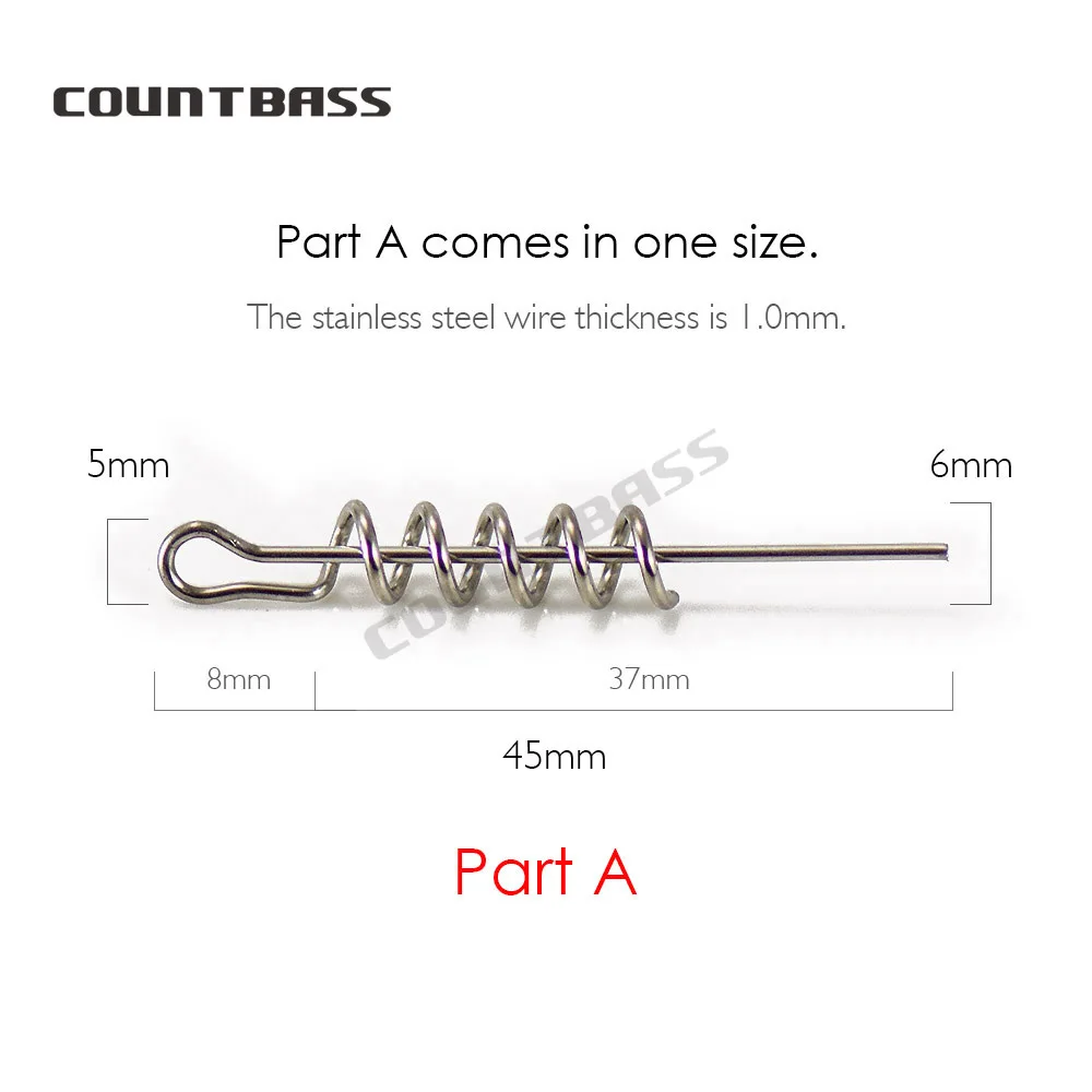 COUNTBASS 50 Uds 100 Uds Pin de centrado de resorte y formas de cables de conector para bloqueo de tornillo en cabezales componentes de Señuelos de Pesca - imagen 4