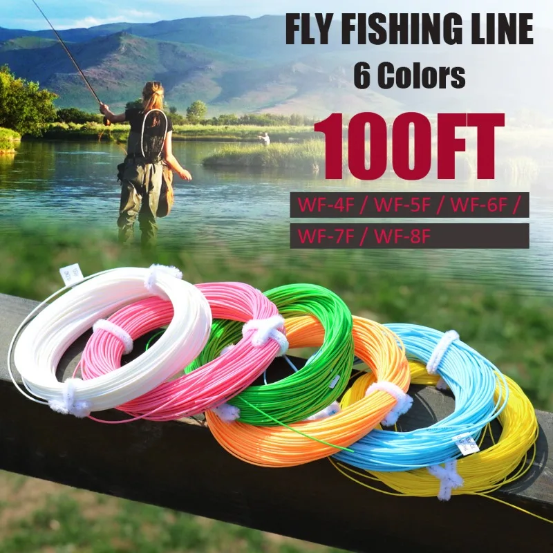 Línea de pesca con mosca Sougayilang, línea flotante de 100 pies/30,5 M de peso hacia adelante, línea de pesca 4F/5F/6F/7F/8F para aparejos de pesca con mosca de trucha - imagen 2