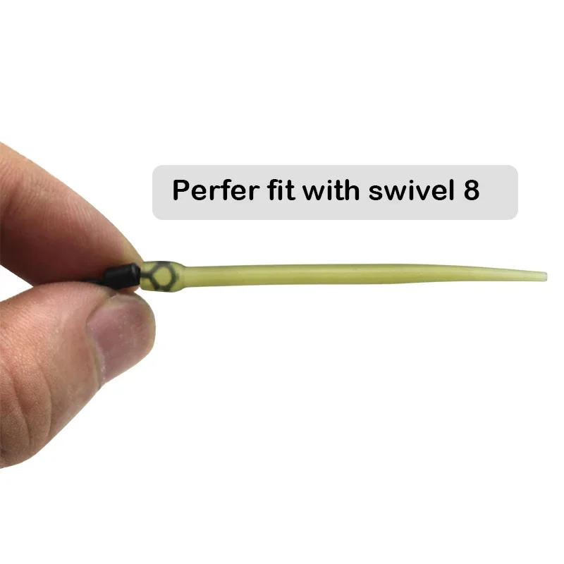 Equipo de pesca de carpa, mangas antienredos, tamaño giratorio QC, 8 agujas de Baiting de pestillo fino para pesca de carpa, aparejo de pelo Chod, 30 piezas - imagen 5