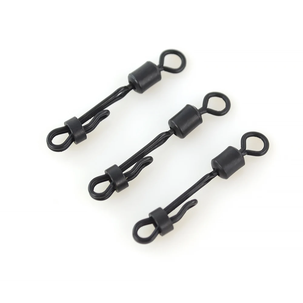 Accesorios de pesca de carpa, accesorio giratorio de cambio rápido con Clip de bloqueo de almeja, Conector de anillo rodante, aparejos terminales, 10 piezas - imagen 4