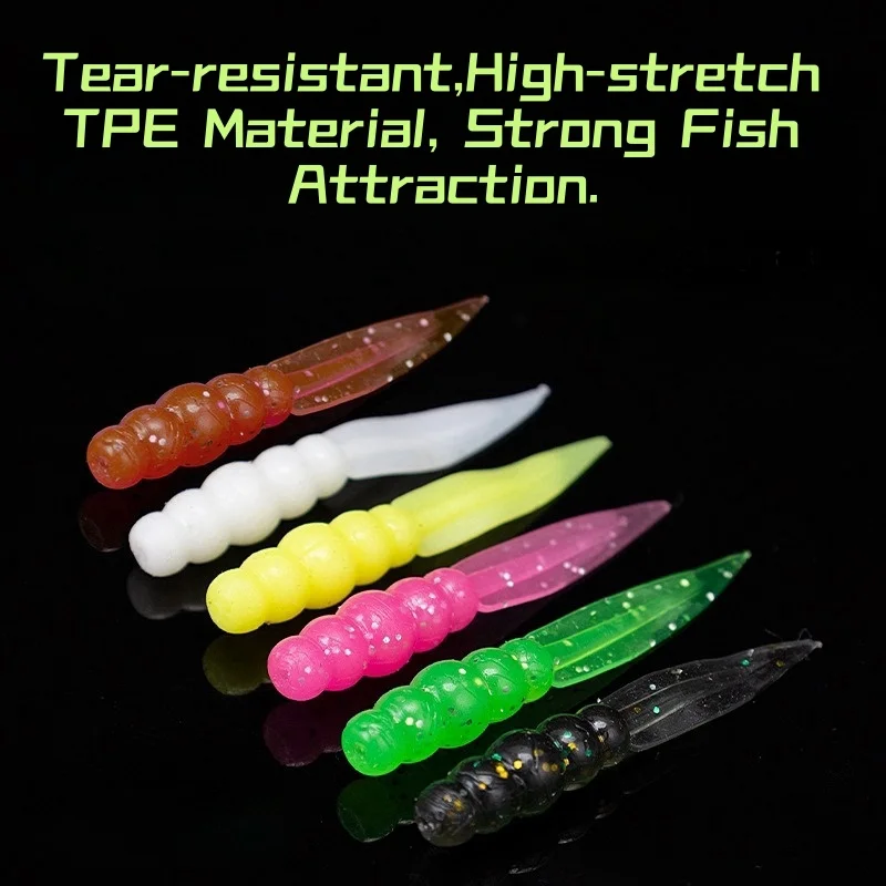 SENSEYE-Mini señuelos blandos de pesca en roca, cebos de goma, gusanos blandos, cebos artificiales de silicona, lubina, 35mm, 0,3g, 20 piezas - imagen 2