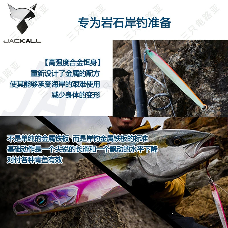 JACKALL-SEÑUELOS DE Luya 23 de Japón, señuelos falsos, placas de hierro CIAN, Jig Sea Fishing Shores, Herring Sinking 60-150g - imagen 2