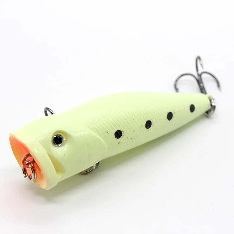 Cebo de Pesca nocturno luminoso 3D, 1 piezas, 8cm, 8g, señuelos para pececillos con anzuelos triples, cebos artificiales duros, aparejos para Pesca de carpa - imagen 5