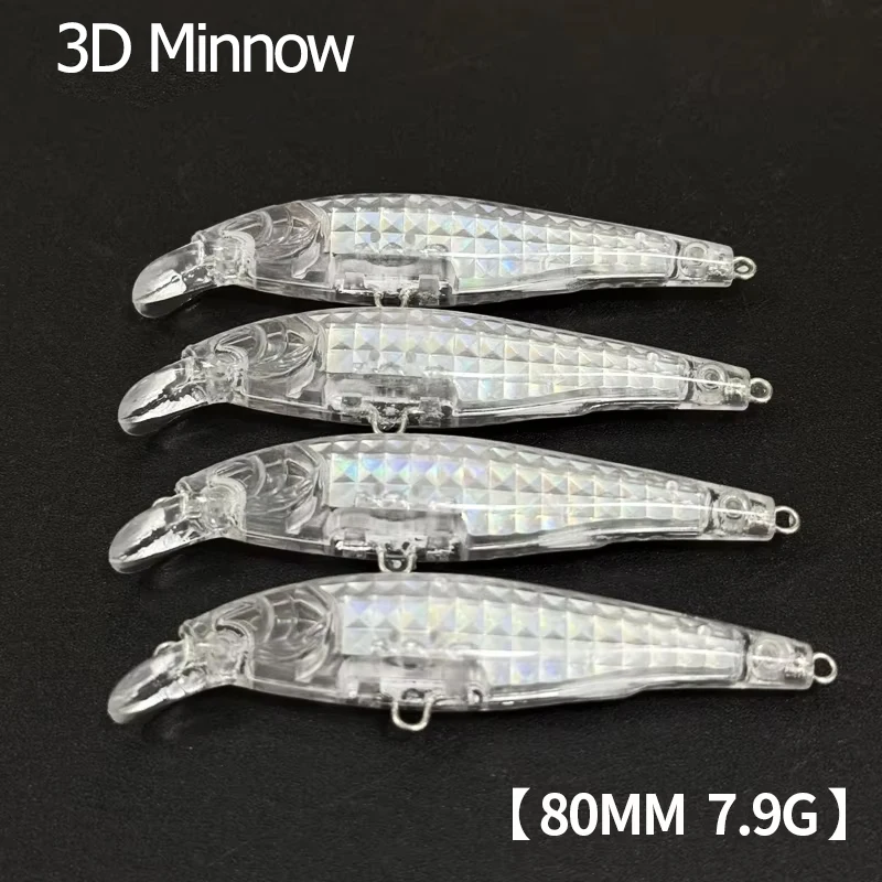 20 piezas sin pintar espacios en blanco señuelo de pececillo 80mm 8,9g cebo de pesca flotante cebo Artificial para lubina trucha Wobbler accesorios de pesca