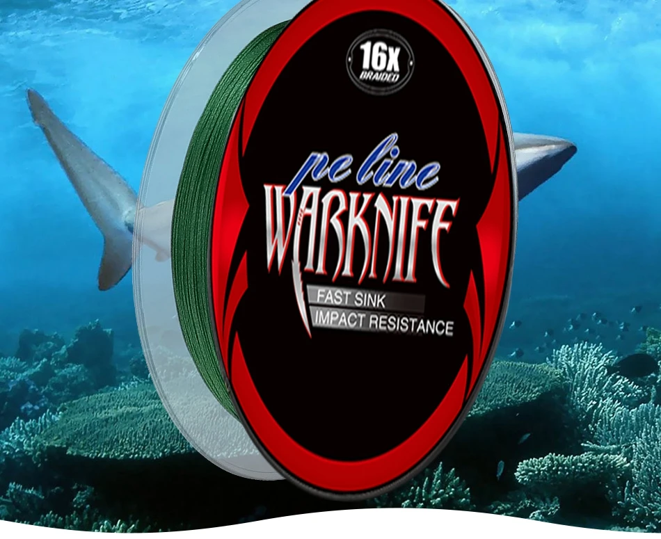 Warknife 16 Strands 100M Hollow Core 100% PE Extreme Braided Fishing Line 20LBs-400LBs Assist Hooks Line Multicolor - imagen 2