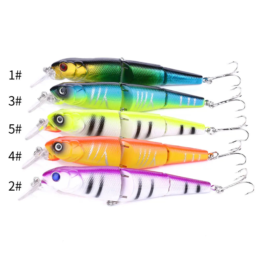 5 Piezas de Señuelos de Pesca Duros de 12.5 cm, Multisección, para Lubina, Crankbaits, Minnow, Swimbait, Cebo Artificial, Wobblers, Carpa, Aparejos de Pesca - imagen 2