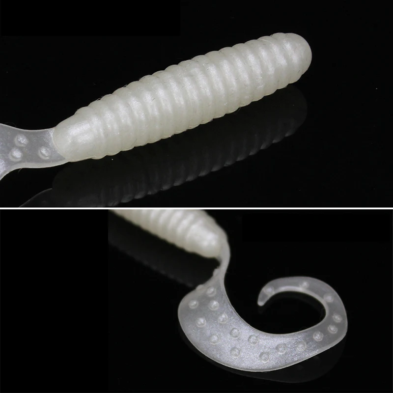 Juego de Señuelos de Pesca de cola larga, 5 uds., 6,5 cm, 2,4g, gusanos de plástico suave, cebo de Pesca, Spinnerbait de silicona, Swim Wobbler, señuelo de Pesca - imagen 3