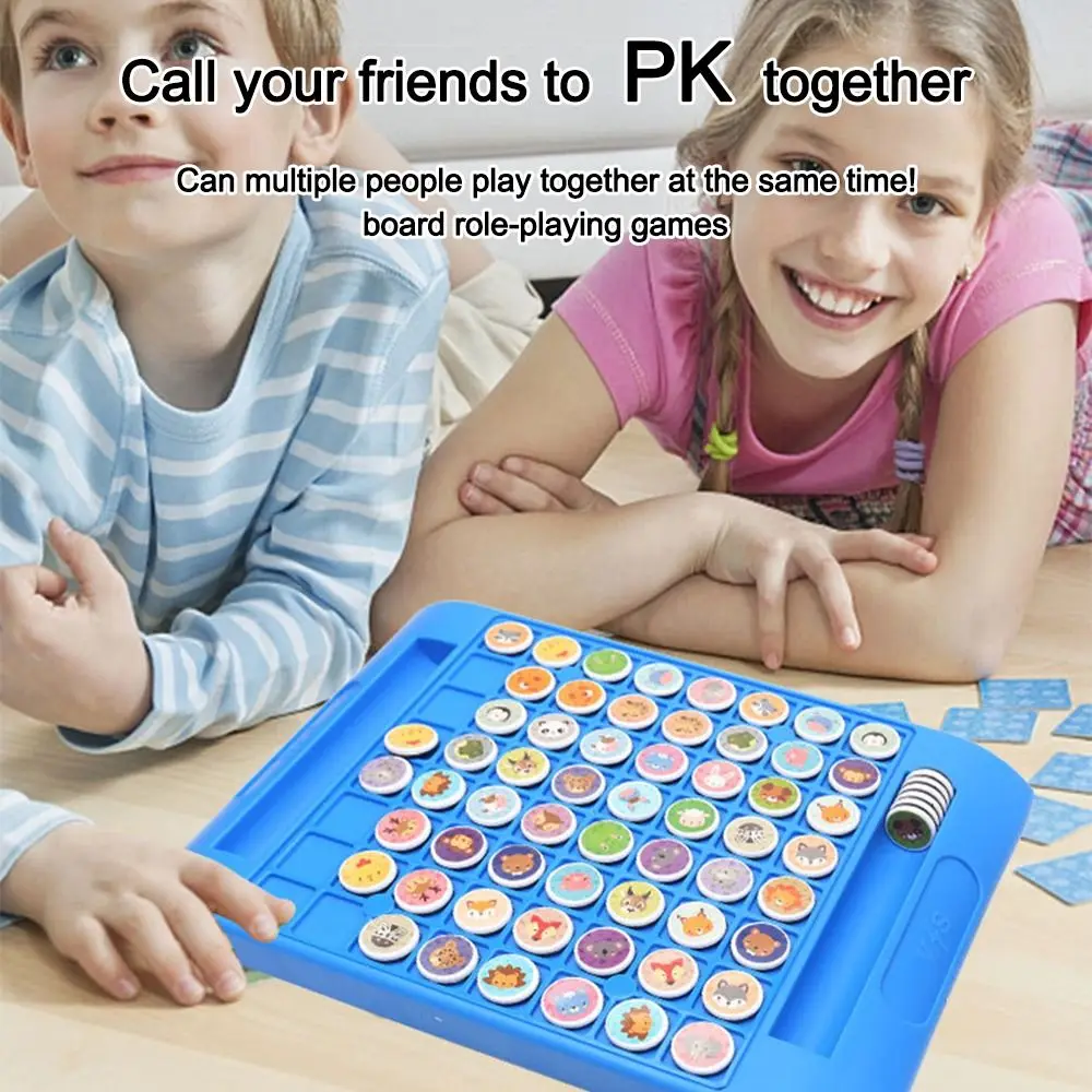 Animal azul Flip ajedrez Animal Flip ajedrez tablero de ajedrez actividad de entrenamiento de memoria Flip to Win juego de memoria juego de memoria fiesta - imagen 3