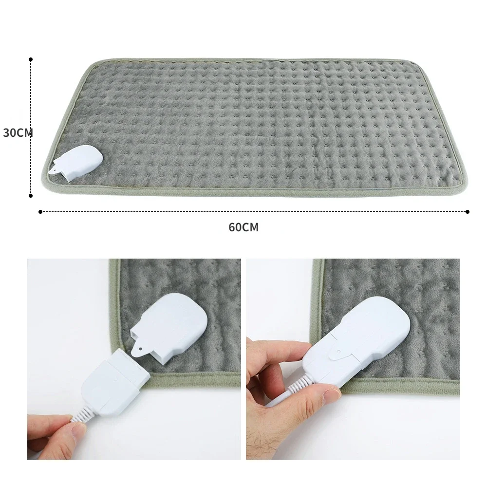 Manta de calefacción eléctrica multifuncional, almohadilla de compresa caliente, estera de grafeno, carga USB, 30x60cm, Invierno - imagen 4