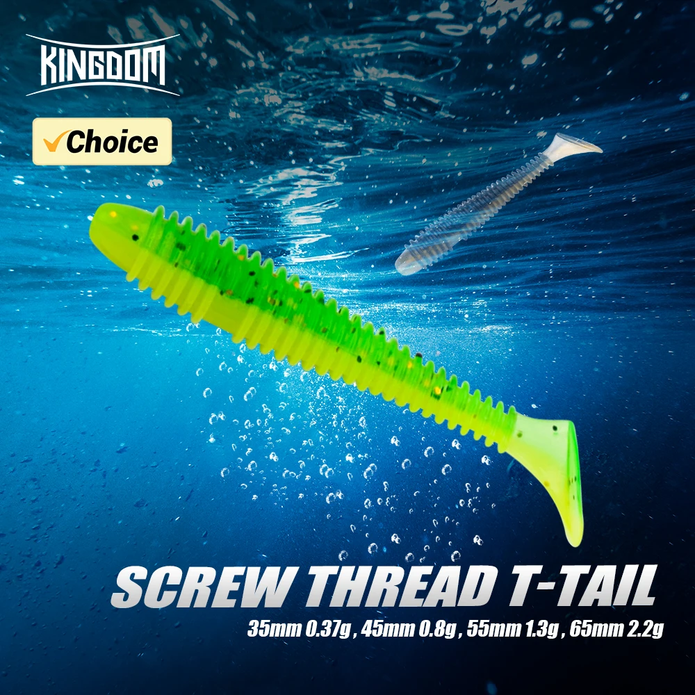 Kingdom 20 piezas Señuelos de Pesca blandos con cola en T, 0,37g, 0,8g, 1,3g, 2,2g, acción que se hunde, cebo suave de PVC, Swimbaits artificiales, aparejos de pesca - imagen 2