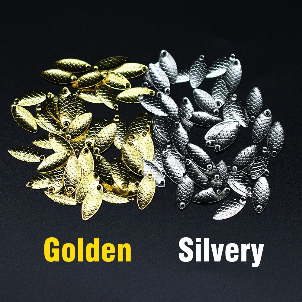 MNFT 50 Uds Kit de cebo de hoja giratoria DIY herramienta de fabricación de señuelos de pesca de Metal accesorios de pesca - imagen 3