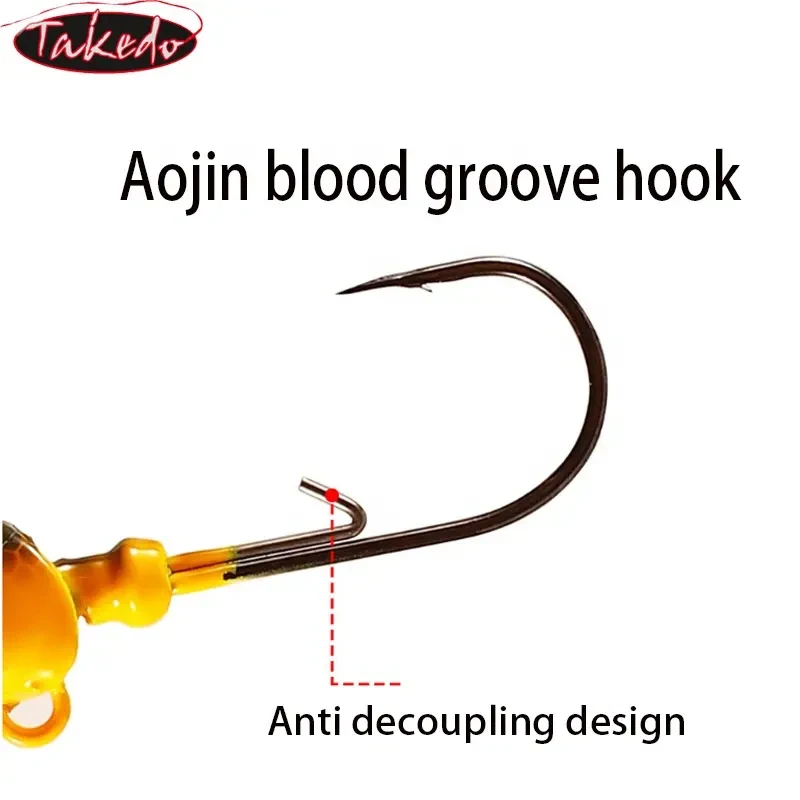 TAKEDO LD03 ZITHER JIG de goma Spinnerbait cuchillas falda de silicona resina de agua salada plantilla de tungsteno cabeza Spinner plantilla de goma - imagen 5