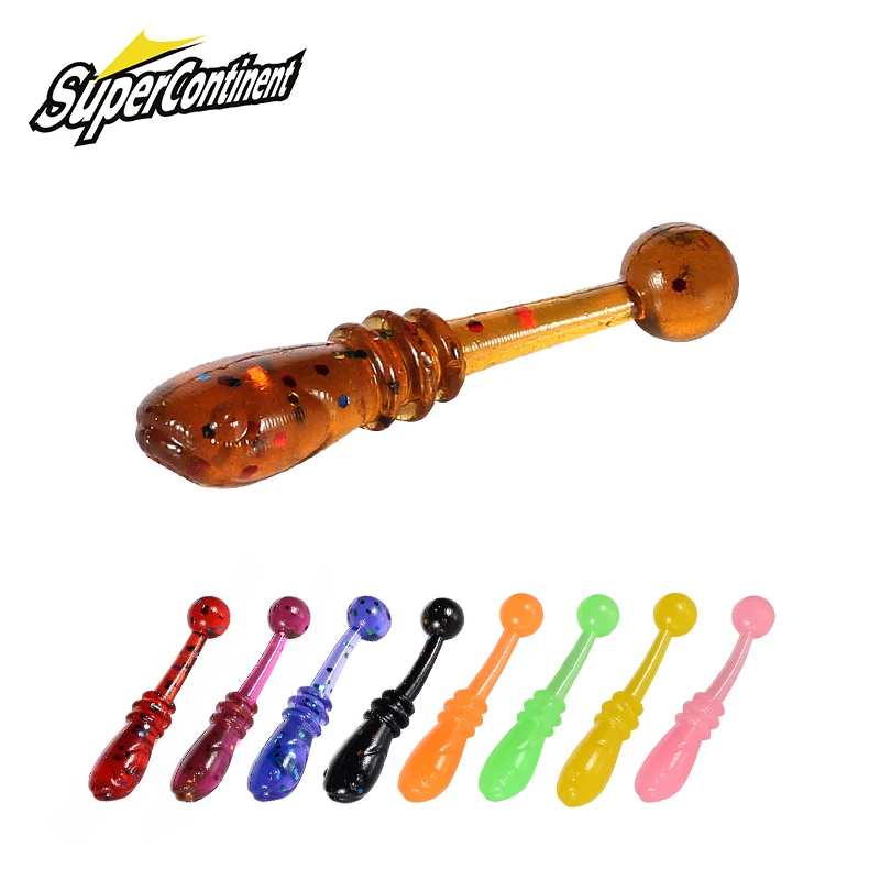 Cebo suave supercontinente, nuevo cebo blanco, 2cm/50 Uds., Señuelos de pesca que se hunden, cebo tremor, señuelo de pesca suave, señuelo de gusanos de pescado