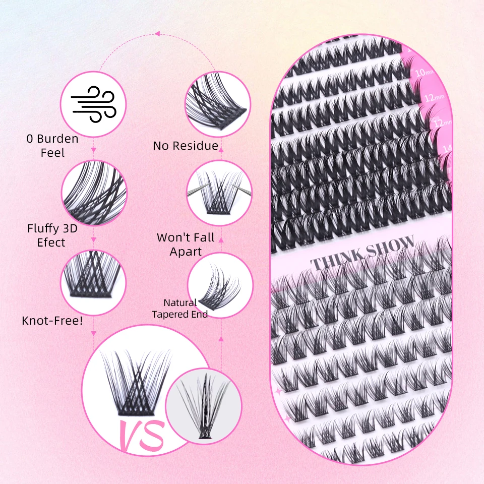 Kit de extensión de pestañas 640 Uds 304050D grupos de pestañas D Curl 8-16mm Kit de pestañas individuales con unión y sello, pinzas y cepillo - imagen 3