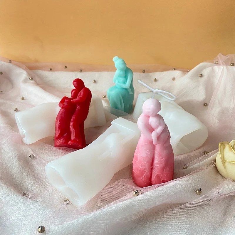 Molde creativo de silicona para hacer velas de amor eterno, molde de jabón de resina para parejas, regalo artesanal para decoración del hogar, cuerpo humano, familia - imagen 4