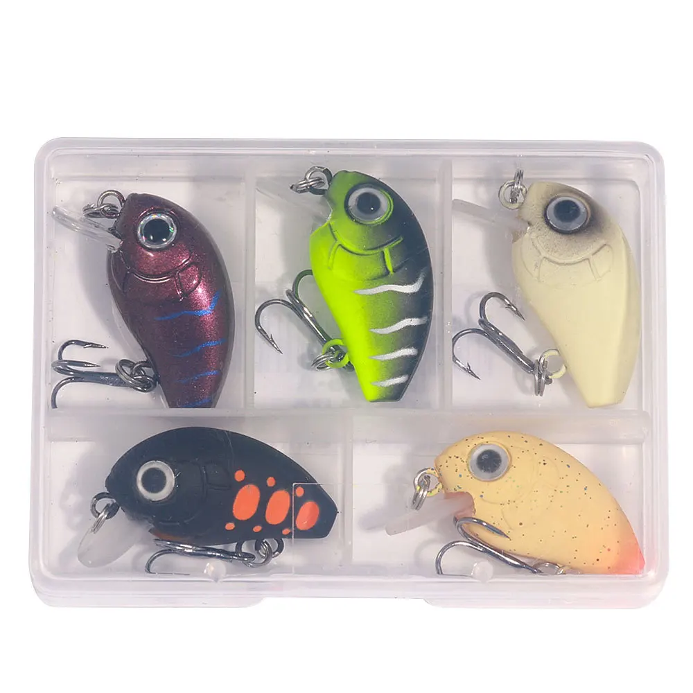 Mini Crankbaits de pesca que se hunde, Wobbler para Pike Trolling, juego de cebos de ratán, señuelo de pesca de perca, cebo duro Artificial, 5 piezas por juego - imagen 5