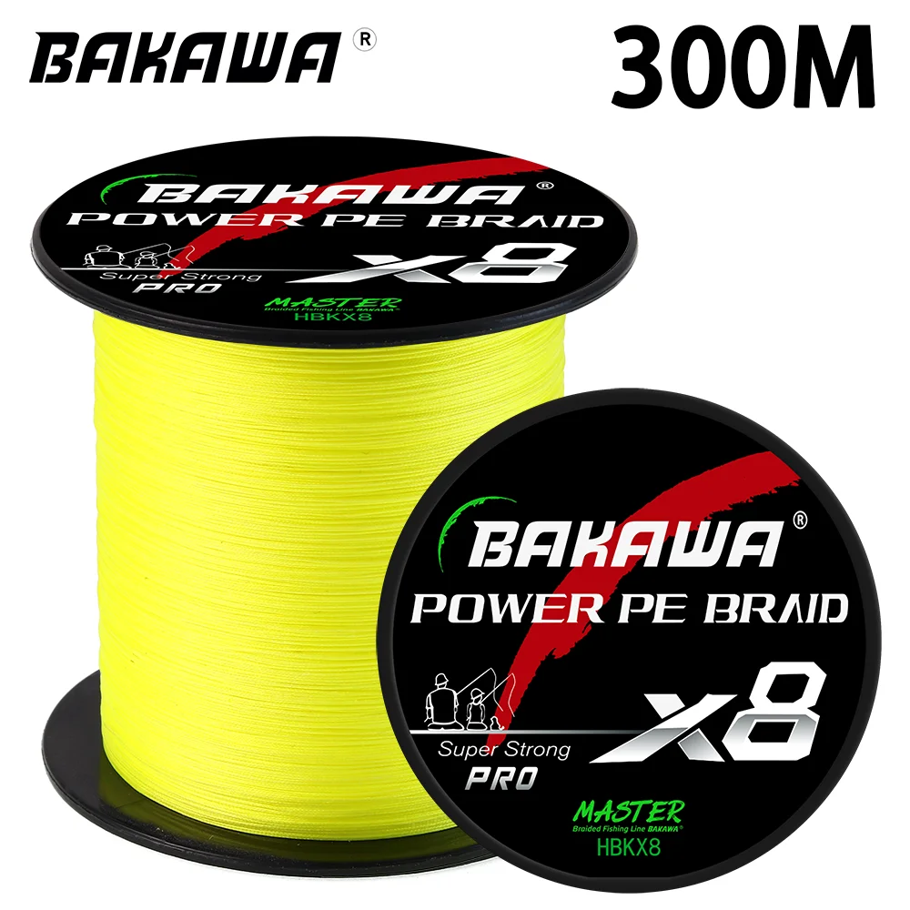 Línea de Pesca trenzada BAKAWA de 8 hebras X8 súper fuerte 8 hebras multifilamento PE 300M línea trenzada duradera para Pesca de carpa - imagen 2
