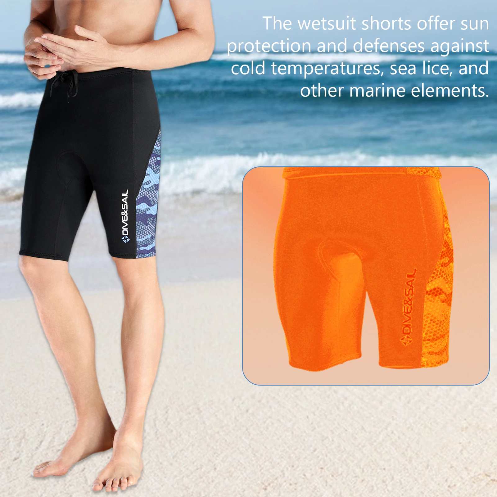 Pantalones cortos de neopreno de 2mm para hombre, pantalones de traje de neopreno térmico para surf, buceo, canoing, kayak - imagen 3