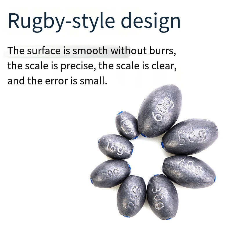 Plomo de pesca con forma de oliva, 1 Uds., con tapón de plástico, señuelo hueco, pesas de plomo, 1g-40g, plomos antideslizantes para pesca - imagen 2