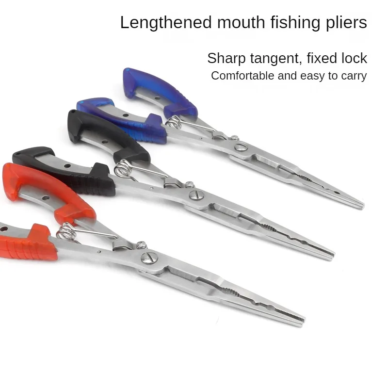 Alicates de pesca de acero inoxidable con mango antideslizante y removedor de anzuelos, tijeras de pesca duraderas y multifuncionales - imagen 2