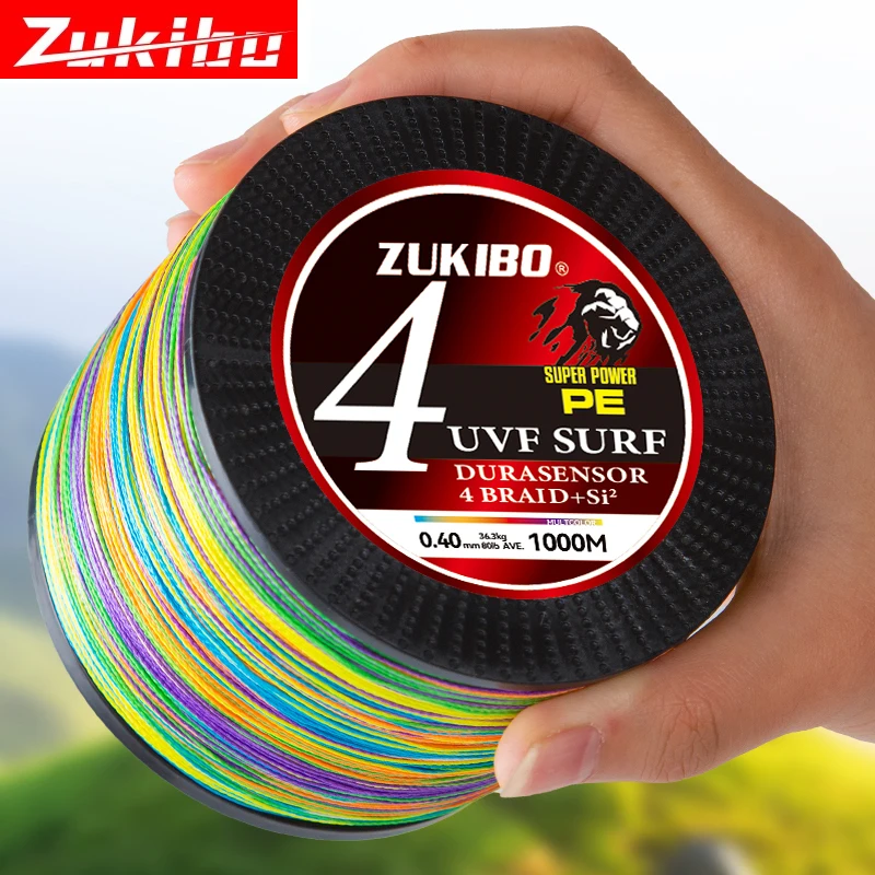 ZUKIBO-sedal de Pesca SUPER POWER, 4 hilos, 1000M, PE, trenzado, 12-100LB, multifilamento liso, superduradero pesca accesorios de pesca pesca accesorio pesca accesorios mar hilo trenzado pesca hilo de pesca herramienta