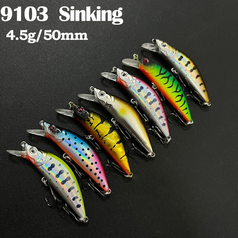 Señuelos de pesca de trucha, 50mm, 4,5g, señuelo de pececillo que se hunde, cebo duro Artificial 50S, equipo de cebo Twitch para pesca de agua dulce, superventas - imagen 2