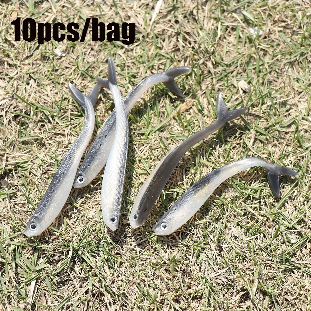 Señuelos de silicona plateados 8 cm – Camarón y lombrices carnada - imagen 4